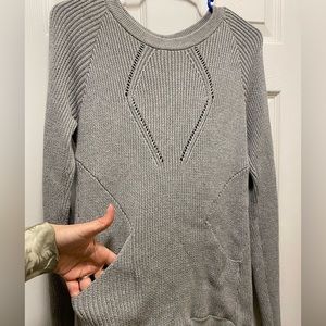 Size 8 grey lululemon used sweater with pockets